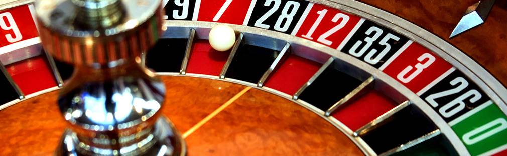 Red and black roulette wheel